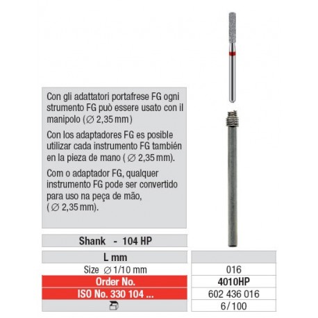 4010HP Adaptador FG para Pieza de Mano 6 unid