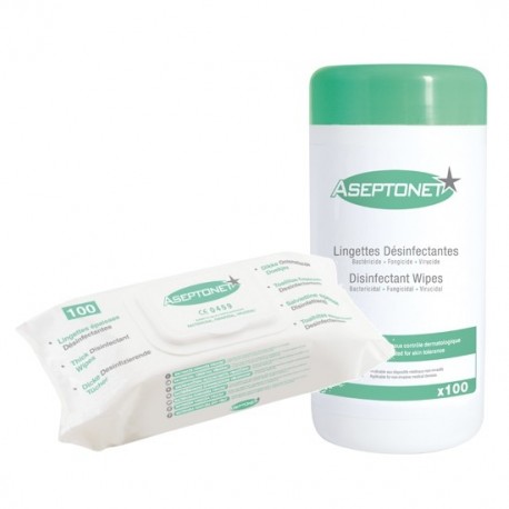 Toallitas Aseptonet Desinfectantes 13x20 cm reposicion 12x100 uds