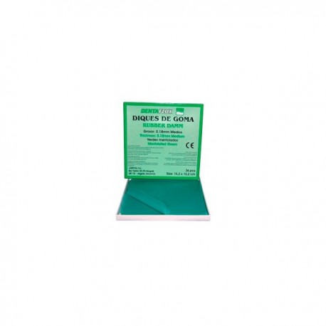 DIQUES DE GOMA DENTAFLUX verde medio mentolados 36 ud