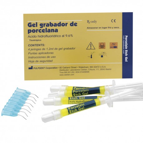 Ácido Hidrofluorhídrico 9.6% (4 jer. x 1.2ml + 8 puntas) - Clarben