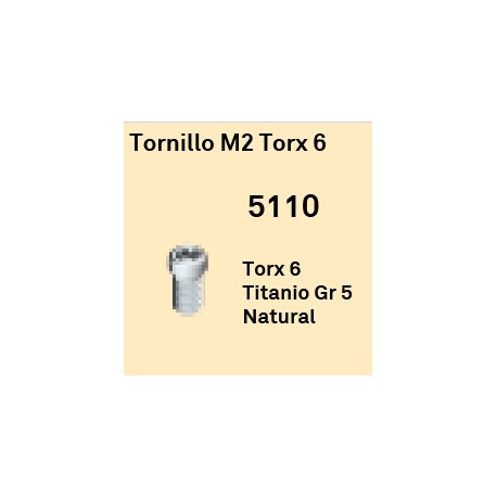 Tornillo M2 Torx 6 Octógono Interno